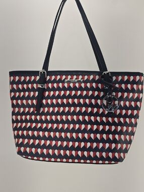 Nine West Navy, Red' White' An Blue Heart Pattern Tote